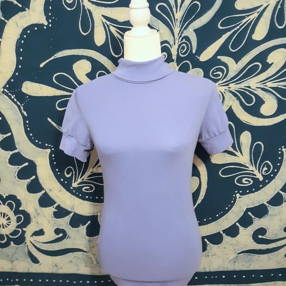 Lavender Short Sleeve Turtleneck Shirt 